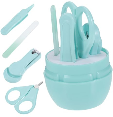 MUELODSIC Babynagelschere mit Abgerundeten Klingen und Nagelfeile Sicher für Neugeborene und Kleinkinder Kompletter Pflege Grooming Kit Geeignet für Empfindliche Finger Fußnägel