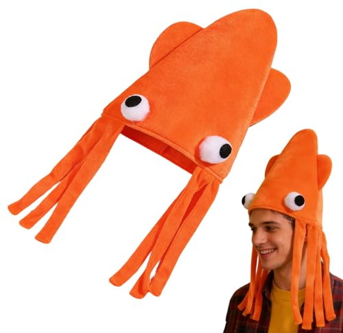 Eastuy Gorros Divertidos para Niños - Gorros de Disfraz de Calamar Divertidos,Suministros para de Disfraces de Animales Marinos - Para Fotografía, Actuaciones, Navidad, Cumpleaños, Niños, Adultos,