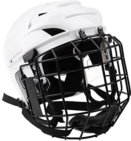Ysyqkn Casco de Hockey sobre Hielo Ajustable con Máscara Facial, Equipo de Protección, Diseño de Policarbonato/Transpirable, Máxima Comodidad, Apto para