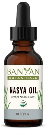Banyan Botanicals Organic Nasya Oil – Herbal Nasal Drops for Clear Breathing – Ayurvedic Nose Moisturizer & Sinus Lubricant for Dryness & Travel – 1 oz – USDA Organic, Chemical-Free