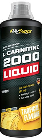 My Supps 1000 ml L-Carnitin liquid mit tropischem Geschmack - L-Carnitine flüssig & hochdosiert mit 2060mg und Vitamin B6 pro Portion - fruchtig im Geschmack, optimal dosiert - Vegan, Made in Germany