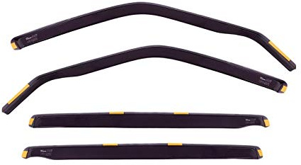 J&J AUTOMOTIVE Heko Déflecteurs d'air et de Vent pour Toyota Yaris 5P. Berline 2010-2014, Lot de 4pcs, Teintés, Avant et Arrière, Aérodynamique