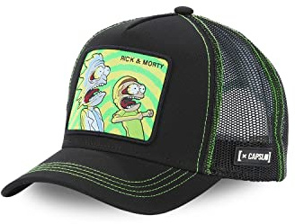 Capslab Cap Herren Rick and Morty, Tracker Kappe Herren, Portal, Natürlich, Schwarz, Einheitsgröße