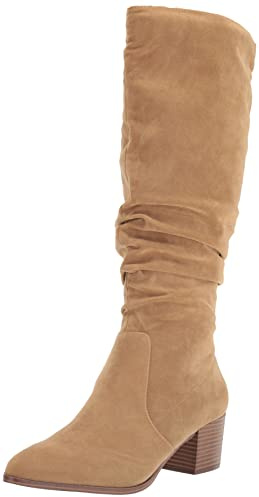 Amazon Essentials Bottes Hautes À Talons Carrés Femme, Havane, 41 EU