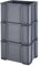 SUNDIS Master Box, lot de 3 bacs de rangement 45L en plastique recyclé, robustes et renforcés, parois droites, superposables et combinables, idéals pour l’atelier, le bricolage ou le transport