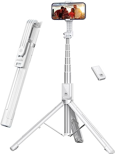 ANXRE Palo Selfie - 150CM Tripode para Movil con Control Remoto Desmontable para Teléfono Móvil, Compatible con iPhone 14 13 12 11 Pro XS MAX XR, Android, GoPro