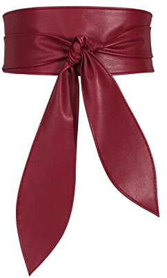 LumiSyne Cintura Obi Da Donna Cintura Cinch Larga Retrò Pelle PU Morbida Cintura Avvolgente Con Cravatta Nodo Cintura In Vita Cintura Corsetto Cintura Per Vestito Quotidiano Festa