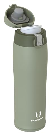 Super Sparrow Borraccia Termica, Acciaio Inox Bottiglia Termica - 500ml - Senza BPA Termos, Borracce Termiche Bambini - Include 2 Coperchi con Cannuccia e Coperchio Sportivo