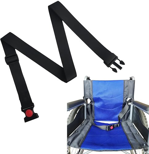 Cinturón de seguridad para silla de ruedas, arnés de seguridad ajustable de 80 pulgadas, correa de silla para ancianos, adultos, niños, correa de seguridad para cuidado de pacientes (negro)