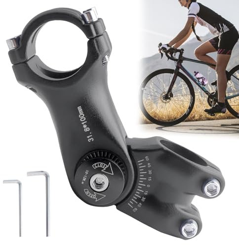 Getyjoe Fahrradlenker Vorbau 31.8 * 100mm, Fahrrad Vorbauten Riser, Fahrradlenker Erhöhung Aluminium ± 60°Einstellbar, Lenkervorbau Verstellbar für MTB Mountainbike Rennrad