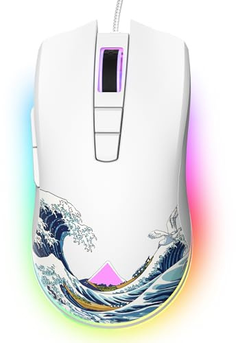 Womier Wired Gaming Mouse, 12400 DPI RGB Mouse with RGB Backlit