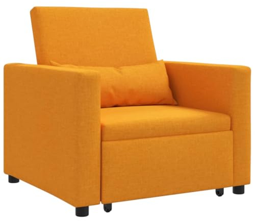 vidaXL Sofá Cama Individual Amarillo Oscuro 90 x 165 x 87 cm Tela, Sofá Cama Convertible, sillón Moderno, Asiento Duradero, para tu Sala, Divertido y útil, huéspedes
