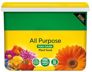 HOCHSTE® All Purpose Plant Food Fertiliser, Water Soluble Growth Feed for Healthy Plants, Feeds All Flowers, Fruit, Veg & Shrubs, Easy Mix Formula for Bigger, Stronger Plants, 2kg