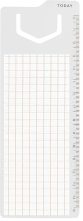 Miquelrius - Righello segnalibro 15 cm con blocco note adesivi a quadretti 50 x 125 mm, 32 fogli per agende, quaderni e pianificazione giornaliera, Plan&Mark XL griglia