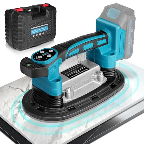 Strumento di vibrazione per piastrelle | compatibile con batteria Makita da 18 V | ventosa da 22,5 x 12 cm | 250KG di Forza di Aspirazione | 9 velocità regolabili | Strumento oscillante per piastrelle