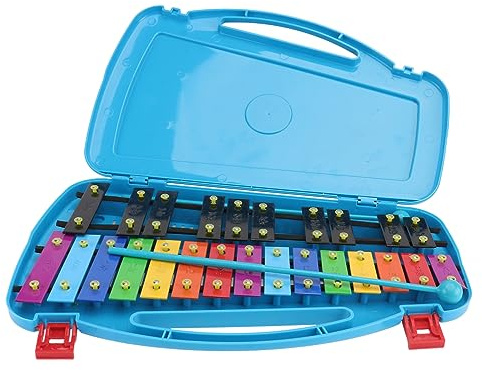 ERINGOGO Note Metallophone Percussion Instrument for Durable Metal and Plastic Construction Stable Fixed Plates Early Education Musical in Blue Portable and Safe Design