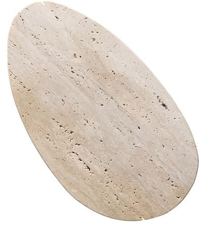 BUICCE Unique Decorative Tray, 12x6.7 Inch Natural Travertine Tray for Jewelry, Rings, Candle Holder, Bathroom Vanity & Tabletop Decor
