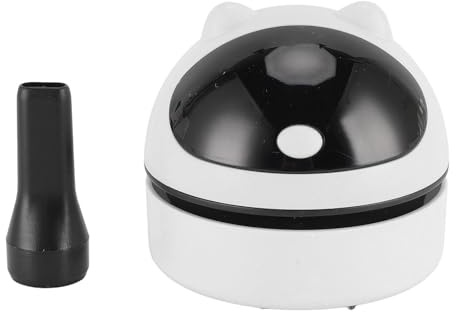 SIXRUN Aspirapolvere da Scrivania Portatile, Mini Spazzatrice da Tavolo Ricaricabile Ad Aspirazione Potente per Tavolo da Studio Tastiera Computer, Ugello Rimovibile Multiuso (WHITE)
