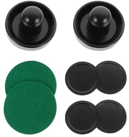 Gogogmee Set Accessori Air Hockey da Tavolo Dischi da Air Hockey in Plastica 64Mm Neri 96Mm Spingidischi per Mini Tavoli da Gioco Ricambi