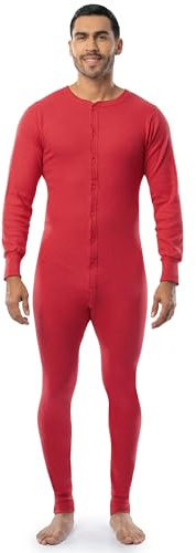 INDERA Traje Tradicional Alto de Punto Acanalado, para Hombre, Rojo