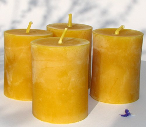 Figura Santa Bienenwachskerzen Adventskerzen 4er Set Kerzen Adventskranz Stumpenkerzen aus 100% Bienenwachs-Weihnachtskerzen | 60/45mm lange Brennndauer ca. 11 h