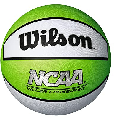 WILSON NCAA Killer Crossover Outdoor Basketball - Size 5 - 27.5, Lime/White