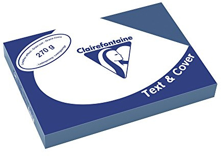 CLAIREFONTAINE Pqt de 100 Couvertures reliure Text&Cover Cuir 270g A4 210x297 mm Bleu écolier