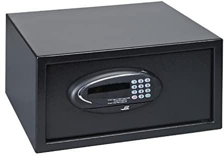 JVD Coffre-fort Guardian - Coffre-fort Électronique pour hôtel - Verrouillage par code - Éclairage LED - Blocage automatique en cas d'infraction