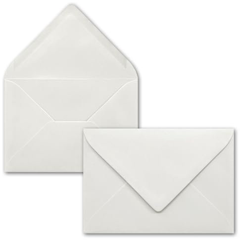 50 Brief-Umschläge - Hell-Grau - DIN C6-114 x 162 mm - Kuverts mit Nassklebung ohne Fenster für Gruß-Karten & Einladungen - FarbenFroh by GUSTAV NEUSER