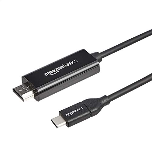 Amazon Basics Adapterkabel USB-C (Quelle) auf HDMI (Display), Thunderbolt-3-kompatibel, 4K bei 30 Hz, 1.82 m, schwarz