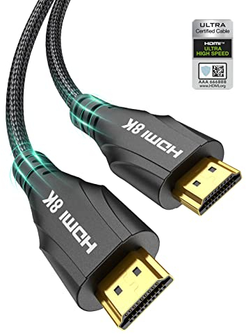 Cratree Cavo HDMI 2.1 3 Metri certificato,10K Ultra Alta Velocità Cavo HDMI 4K 120Hz 8K 60Hz 48Gbps,eARC Dolby Atmos Compatibile con HDTV Monitor Proiettore Blu-ray