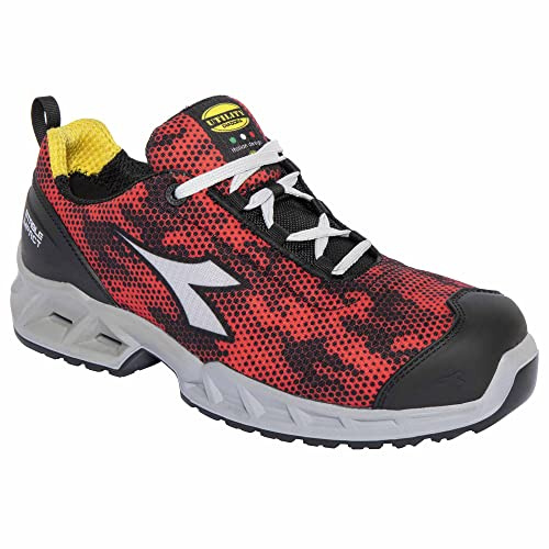 Utility Diadora | Shark Si Low S1PS FO SR SC ESD - S1PS FO SR SC ESD- Scarpe Antinfortunistiche Uomo - Colore Black/Red - Taglia 45