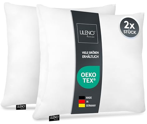 LILENO HOME Cuscino in microfibra, 40 x 40 cm, lavabile fino a 95 gradi, con chiusura lampo, cuscino 40 x 40 cm, come imbottitura per cuscino per letto o come cuscino decorativo, cuscino per divano e