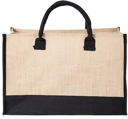 Large Jute Bag For Women - Natural Eco-friendly Reusable Grocery, Shopping and Beach Bag