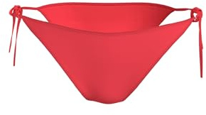 Calvin Klein Slip Bikini Allacciatura Laterale Donna String Side Tie Sportivo, Rosso (Signal Red), M