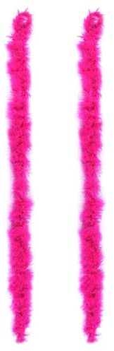Ceboic 2 Pièces Boa en Plumes, 2M Boa de Plumes Moelleuses Colorées Accessoire de Costume pour Déguisement, Fête à Thème, Mariage, Carnaval, Halloween, Cadeau de Noël (Rose Rouge)