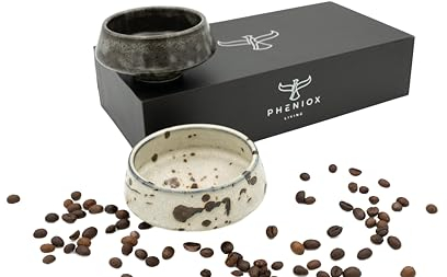 Pheniox | Cappuccino Tassen Set Barista - 2x 180 ml | hochwertige Latte Art Tassen aus Porzellan - Kaffeetassen ohne Henkel | zeitloses, modernes Design - spülmaschinenfest | Geschenk Mann Frau