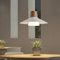 ouglres Pendelleuchte 1 Flammig,Esstisch Hängelampe Holz Weiß Nordic,Vintage Metall&Glas Lampenschirm,Höhenverstellbar,Modern Hängeleuchte E27 Für Wohnzimmer,Nachttisch Schlafzimmer,Küche,Bar,Ø28cm