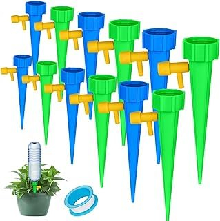 10 Pcs Riego por Goteo Automático, Dispositivo de Riego por Goteo Ajustables, Sistema de Riego para Plantas de Interior, Adecuado para Jardín Bonsáis y Flores （Verde+Azul）