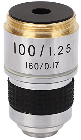 Microscope Objective, RMS Size 100X Achromatic Microscope Objective Professional 100X Objective, Microscope Parts, Chemical Physical Cell Research