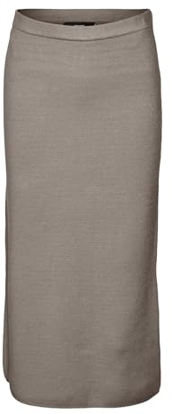 VERO MODA Vmgold GA Jupe à Rayures 7/8 Tricot, Moon Rock/détail : chiné, M Femmes