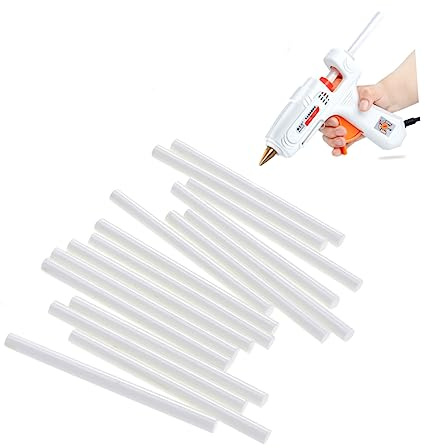 BUGUUYO Stick Di Colla a Caldo Colorati 20 Pezzi Bianco Multiuso Per Lavori Fai Da Te e Incollaggio Plastica, Leggeri e Portatili, Adesivi Hot Melt Per Artigianato e Decorazioni Quotidiane