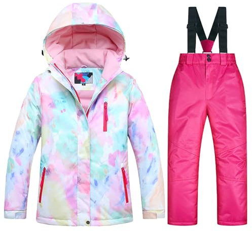Tuta Da Sci Bambino Unisex Elegante Completi Snowsuit Ragazzi Ragazze Tuta Da Neve Giacca Con Cappuccio Pellicia + Pantaloni Da Neve Completo Set Di Snowboard Per Bambini Bambino Ragazzi Termico