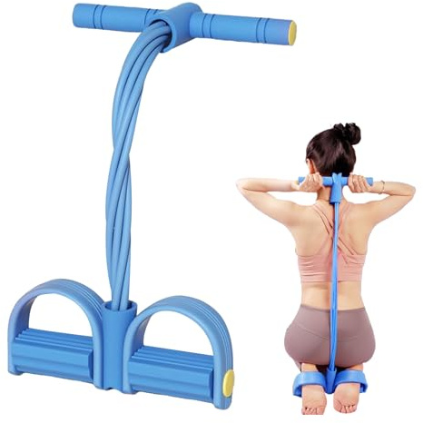 Banda de resistencia para pedal de pie, banda de resistencia de pedal, tensor de pedal, barra de resistencia de pedales con mango, extractor de cuerda de ejercicio de tensión, entrenador elástico de 8