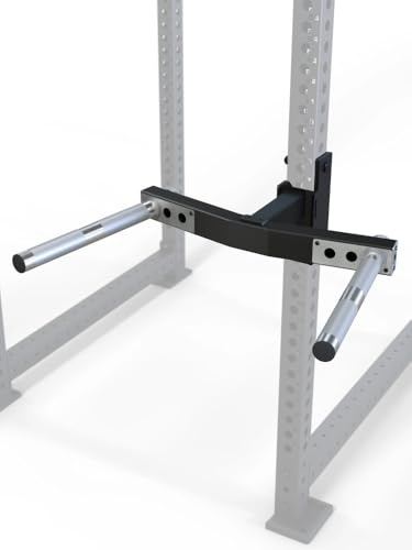 ATLETICA R8 Dip Bar | verstellbar | Dip-Barren für R8 Power Racks | 3 verschiedene Griffbreiten von 29-70cm | 30° Griffwinkel | angenehme Rändelung | 3mm Stahl