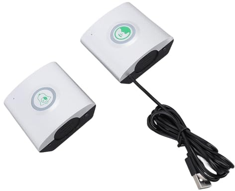 YWBL-WH Timbre de Puerta con Intercomunicador Inalámbrico de 2 Vías, Largo Alcance, 328 Pies, Volumen Ajustable Recargable por USB para Casa, Apartamento, Oficina, con Expandible (Silver)