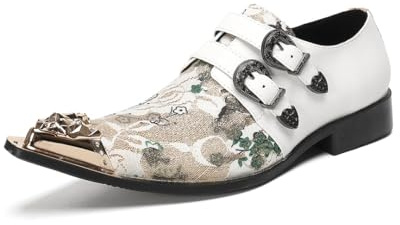 Yhsdfcn Handgjorda Bröllopsskor Lyx - Äkta Läder med Double Monkstrap - Eleganta Loafers med Lejonhuvud Metalltå
