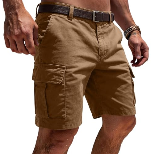 Bermudas Cargo, Bermudas de Hombre, Men Tenis Mens Cortos Elasticos Verano Senderismo Golf Bolsillos Montaña Baloncesto Moda Pantalon Corto Hombre Trabajo, XL