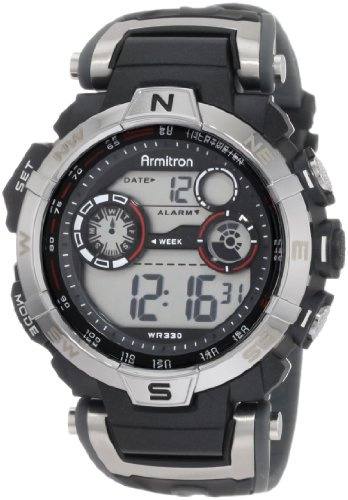 Armitron Sport Herren-Digitalchronograph mit Harzarmband, 40/8231RDGY