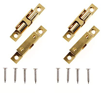 ULIFESTAR Solid Brass Magnetic Closet Door Catch Latch Hardware,Cabinet Cupboard Wardrobe Closures Magnets Furniture RV Door Clasp Ball Tension 4 Pack (42mm/1.65'')